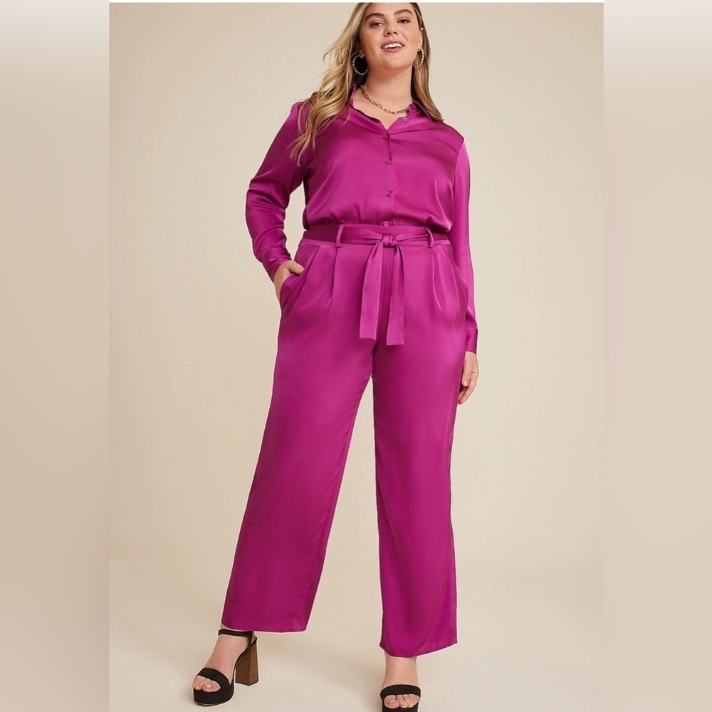 Maurice’s womens satin high rise wide leg pants size XL regular NWT